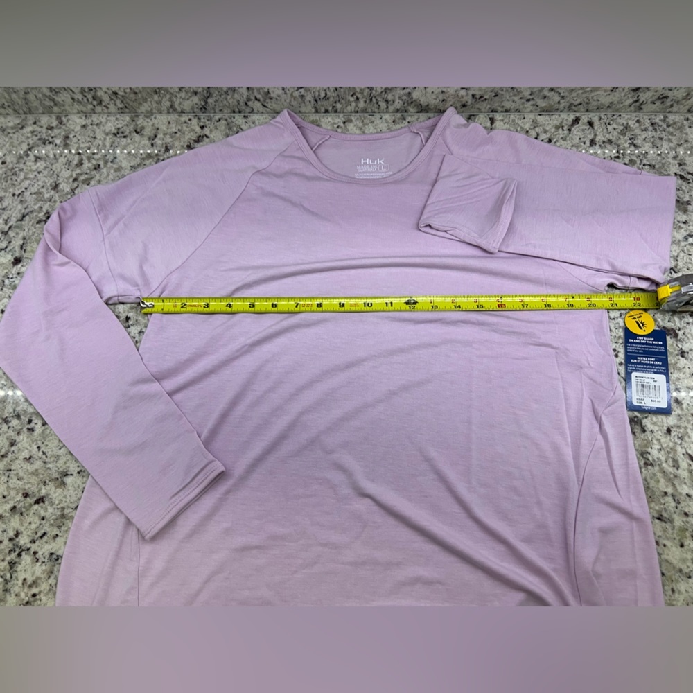 NWT Huk Women’s Waypoint Crew Long Sleeve Tee Large Winsome Orchid Purple - Picture 8 of 11